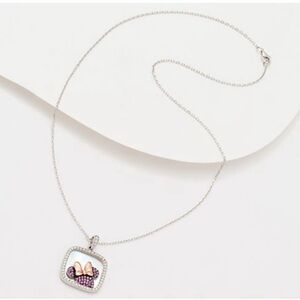 Disney Silver Necklace with Pink Accents